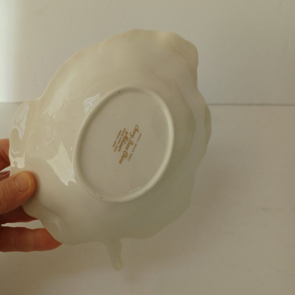 Mikasa Leaf Shaped Dish Gentle Breeze Ivory Bone China Trinket Dish Nut Candy - Picture 11 of 16